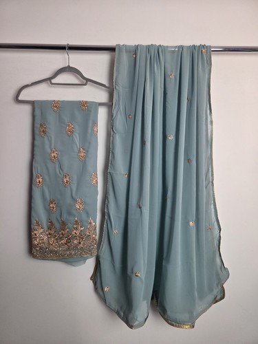 Pubjabi indisch bestickt blau