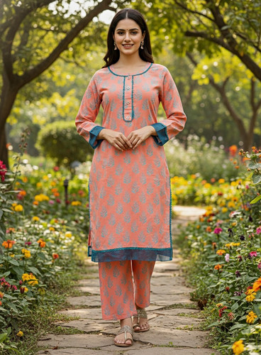 Palazzo kameez set - kameez, lachs