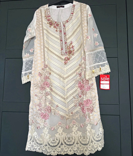 Beige besticktes salwar - salwar, kameez