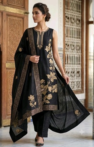 Damen schwarz gold indischer - schwarz,