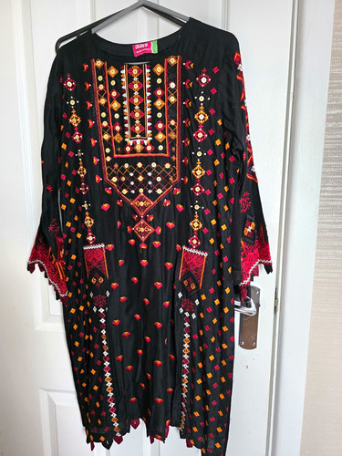 Damen schwarz bestickt salwar - schwarz,