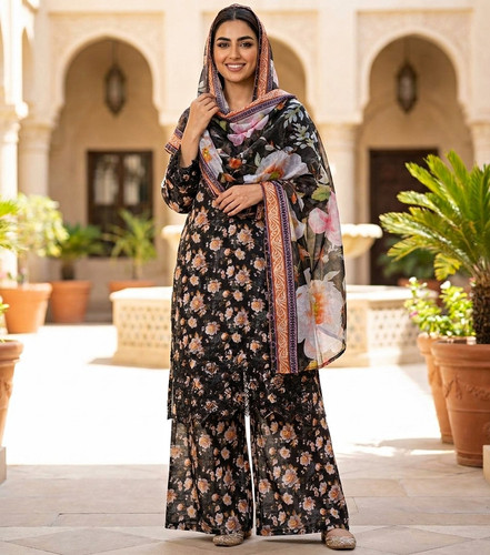 Damen palazzo kameez teiler - palazzo, 3-teiler