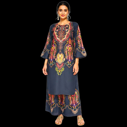 Damen kameez schwarz bedruckt - schwarz,