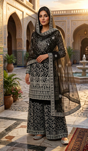 Net silk damen - net, sharara
