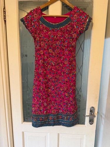 Choridar kameez rosa stickerei - rosa,